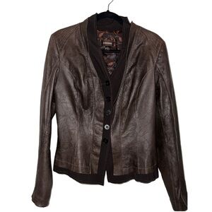 Danier Women's Dark Brown Genuine Leather Jacket
